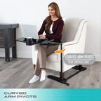 Tablette et bureau pour ordinateur portable pivotant réglable pour télévision, avec porte-gobelet et cales pour ordinateur portable, TP, noir