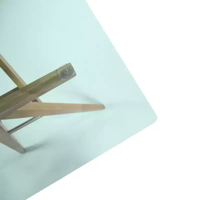 Bureau Aviary Mid-Century Modern en verre et bois d'acacia, naturel/vert