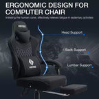 Fauteuil de Gamer de Massage en Tissu Respirant, Chaise de Bureau Ergonomique pour PC avec Repose-pieds et Support Lombaire Réglable