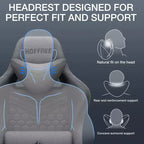 Fauteuil de Gamer de Massage en Tissu Respirant, Chaise de Bureau Ergonomique pour PC avec Repose-pieds et Support Lombaire Réglable