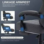 Fauteuil de Gamer de Massage en Tissu Respirant, Chaise de Bureau Ergonomique pour PC avec Repose-pieds et Support Lombaire Réglable