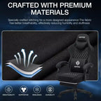 Fauteuil de Gamer de Massage en Tissu Respirant, Chaise de Bureau Ergonomique pour PC avec Repose-pieds et Support Lombaire Réglable
