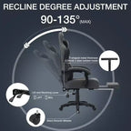 Fauteuil de Gamer de Massage en Tissu Respirant, Chaise de Bureau Ergonomique pour PC avec Repose-pieds et Support Lombaire Réglable