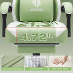 Fauteuil de Gamer de Massage en Tissu Respirant, Chaise de Bureau Ergonomique pour PC avec Repose-pieds et Support Lombaire Réglable