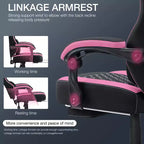 Fauteuil de Gamer de Massage en Tissu Respirant, Chaise de Bureau Ergonomique pour PC avec Repose-pieds et Support Lombaire Réglable