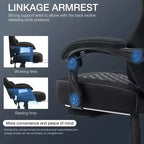 Fauteuil de Gamer de Massage en Tissu Respirant, Chaise de Bureau Ergonomique pour PC avec Repose-pieds et Support Lombaire Réglable