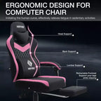 Fauteuil de Gamer de Massage en Tissu Respirant, Chaise de Bureau Ergonomique pour PC avec Repose-pieds et Support Lombaire Réglable