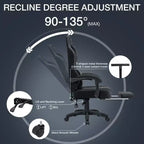 Fauteuil de Gamer de Massage en Tissu Respirant, Chaise de Bureau Ergonomique pour PC avec Repose-pieds et Support Lombaire Réglable