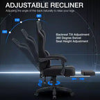 Fauteuil de Gamer de Massage en Tissu Respirant, Chaise de Bureau Ergonomique pour PC avec Repose-pieds et Support Lombaire Réglable