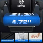 Fauteuil de Gamer de Massage en Tissu Respirant, Chaise de Bureau Ergonomique pour PC avec Repose-pieds et Support Lombaire Réglable