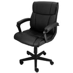 Elama Mid Back Adjustable Faux Leather Office Chair in Black