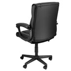Fauteuil de bureau réglable en similicuir noir, dossier mi-hauteur