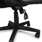 Fauteuil de bureau réglable en similicuir noir, dossier mi-hauteur