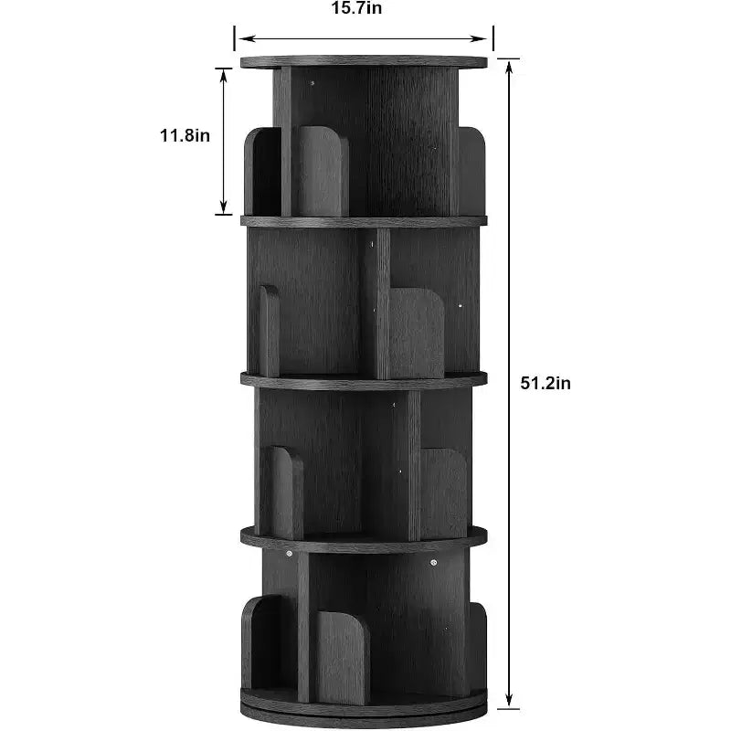 Étagère à livres rotative à 4 niveaux, Présentoir d'angle de rangement étanche