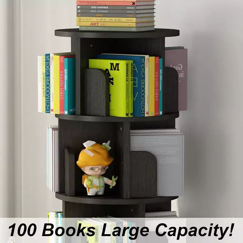 Étagère à livres rotative à 4 niveaux, Présentoir d'angle de rangement étanche