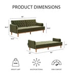 Canapé-lit convertible futon vintage à ressorts hélicoïdaux