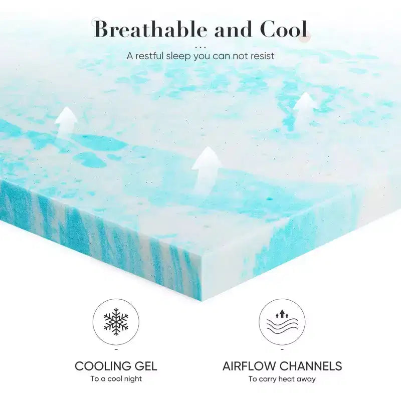 Matelas en mousse à mémoire de forme bleu souple de 3 pouces, taille double. Faites l'expérience du confort ultime avec notre solution de sommeil premium.