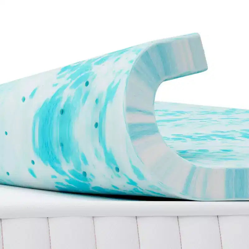 Matelas en mousse à mémoire de forme bleu souple de 3 pouces, taille double. Faites l'expérience du confort ultime avec notre solution de sommeil premium.