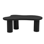 Table basse nuage à assemblage facile avec plateau de 3,8 cm d'épaisseur, table d'appoint irrégulière de style crème avec 3 pieds robustes