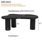 Table basse nuage à assemblage facile avec plateau de 3,8 cm d'épaisseur, table d'appoint irrégulière de style crème avec 3 pieds robustes