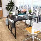 Bureau d'ordinateur de jeu de 63 pouces avec rangement, table PC de style moderne et simple pour la maison, le bureau, pour jeunes étudiants et adultes