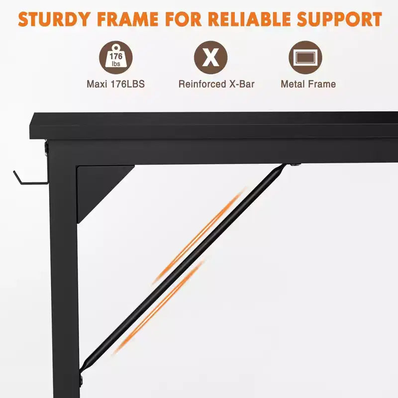 Bureau d'ordinateur de jeu de 63 pouces avec rangement, table PC de style moderne et simple pour la maison, le bureau, pour jeunes étudiants et adultes
