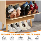 Étagère à chaussures/Meuble de rangement - Rangement à chaussures dissimulé avec 2 tiroirs basculants en rotin et conception anti-basculement, capacité de 12 à 15 paires
