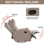 Fauteuil inclinable manuel massant et chauffant en tissu avec fonctions pivotante et basculante pour salon