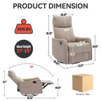 Fauteuil inclinable manuel massant et chauffant en tissu avec fonctions pivotante et basculante pour salon