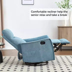 Fauteuil inclinable manuel massant et chauffant en tissu avec fonctions pivotante et basculante pour salon