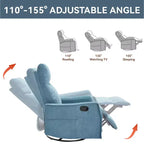 Fauteuil inclinable manuel massant et chauffant en tissu avec fonctions pivotante et basculante pour salon