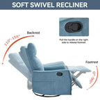 Fauteuil inclinable manuel massant et chauffant en tissu avec fonctions pivotante et basculante pour salon