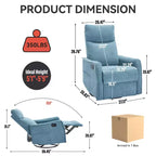Fauteuil inclinable manuel massant et chauffant en tissu avec fonctions pivotante et basculante pour salon