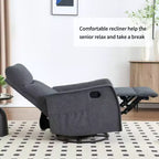 Fauteuil inclinable manuel massant et chauffant en tissu avec fonctions pivotante et basculante pour salon