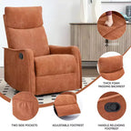 Fauteuil inclinable manuel massant et chauffant en tissu avec fonctions pivotante et basculante pour salon