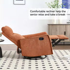 Fauteuil inclinable manuel massant et chauffant en tissu avec fonctions pivotante et basculante pour salon