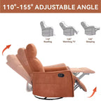 Fauteuil inclinable manuel massant et chauffant en tissu avec fonctions pivotante et basculante pour salon