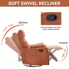 Fauteuil inclinable manuel massant et chauffant en tissu avec fonctions pivotante et basculante pour salon