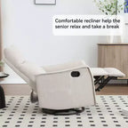 Fauteuil inclinable manuel massant et chauffant en tissu avec fonctions pivotante et basculante pour salon
