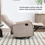 Fauteuil inclinable manuel massant et chauffant en tissu avec fonctions pivotante et basculante pour salon