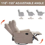 Fauteuil inclinable manuel massant et chauffant en tissu avec fonctions pivotante et basculante pour salon