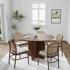 MAYEERTY 45 Wood Round Dining Table for 4, Farmhouse Modern Kitchen & Dining Room Table
