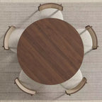 45 Table de salle à manger ronde en bois pour 4, table de cuisine et de salle à manger moderne de style campagnard