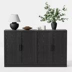 Buffet de cuisine de ferme 62 L x 36 H avec étagères réglables pour cuisine, salle à manger, salon, noir