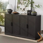 Buffet de cuisine de ferme 62 L x 36 H avec étagères réglables pour cuisine, salle à manger, salon, noir