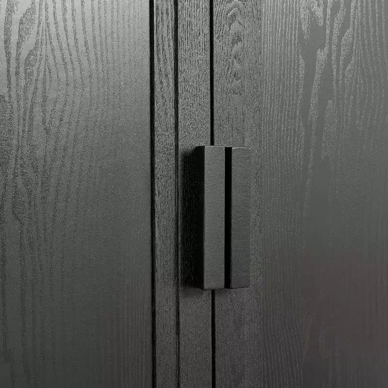 PexFix 62 L x 36 H Armoire de buffet Desserte de cuisine style ferme avec étagères réglables pour cuisine, salle à manger, salon Noir