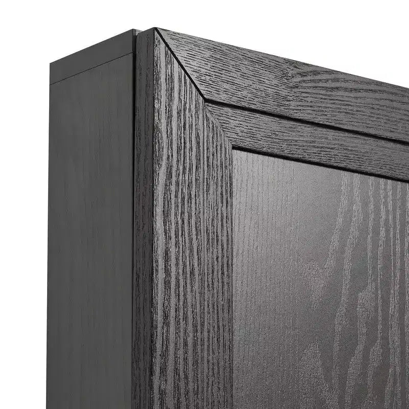PexFix 62 L x 36 H Armoire de buffet Desserte de cuisine style ferme avec étagères réglables pour cuisine, salle à manger, salon Noir