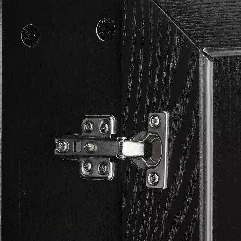 PexFix 62 L x 36 H Armoire de buffet Desserte de cuisine style ferme avec étagères réglables pour cuisine, salle à manger, salon Noir