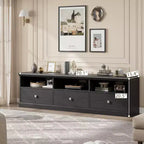 Meuble TV pour téléviseur 75 pouces, meuble de divertissement moderne du milieu du siècle avec tiroir de rangement, console multimédia en bois pour salon