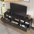 Meuble TV pour téléviseur 75 pouces, meuble de divertissement moderne du milieu du siècle avec tiroir de rangement, console multimédia en bois pour salon